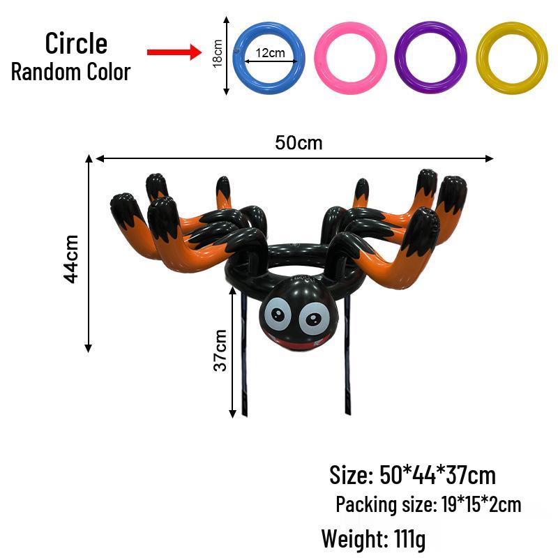 Inflatable Water Basketball Hoop and Ring Toss Set for Beach and Pool Fun
