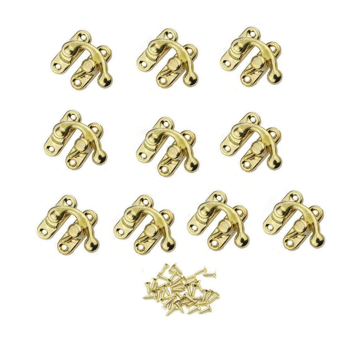 

Gift Box Clasp Bag Accessories Wooden Box Lock Lock Hook Hasps Concealed Buckle Horn Lock M-yellow-right hook