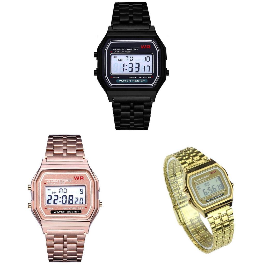 Stilvolle Und Trendige LED Digitaluhr WR F91w Stahlarmband A159 Modische Uhr