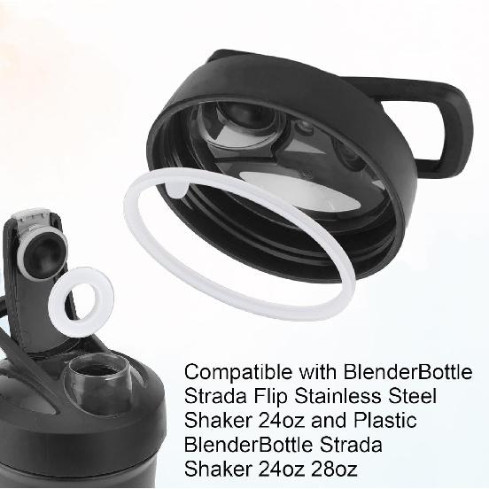 4pcs Lid Gasket Replacement for Blender Bottle Strada Flip Shaker Cup Water Bottle Parts Accessories with Hook, Silicone Seal Ring for Blenderbottle