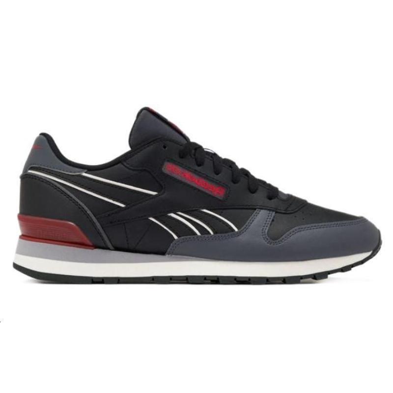 Reebok Classic Leather CLIP Cushioning, Wear Resistant Low top Running Shoes Unisex Black Red Sneakers 100074395