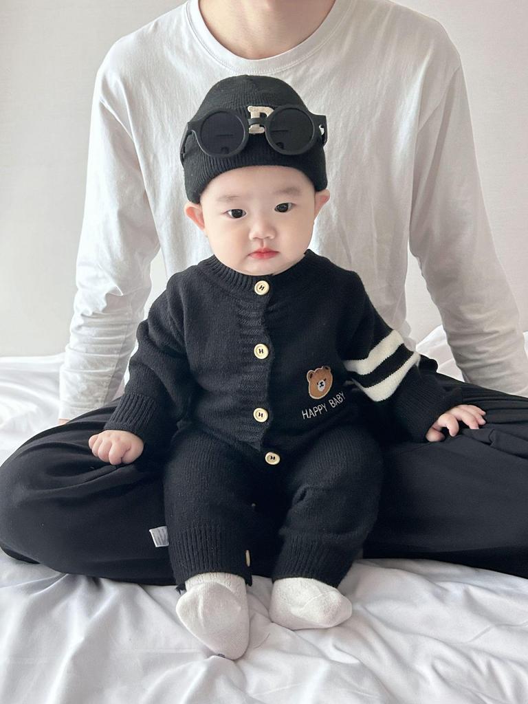 Korean-Style Baby Sweater Romper: Spring Knit Crawling Suit for Boys & Girls