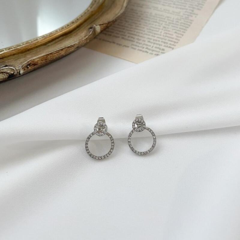 Double Circle Cubic Earrings