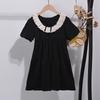Girls Summer Short Sleeve Dress Preppy Shirt Dress