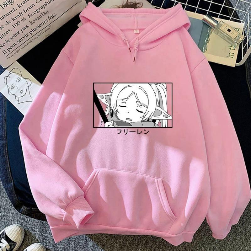 Men's Japanese anime Frieren hoodie fashionable long-sleeved sweatshirt Harajuku casual streetwear comfortable sweatshirt