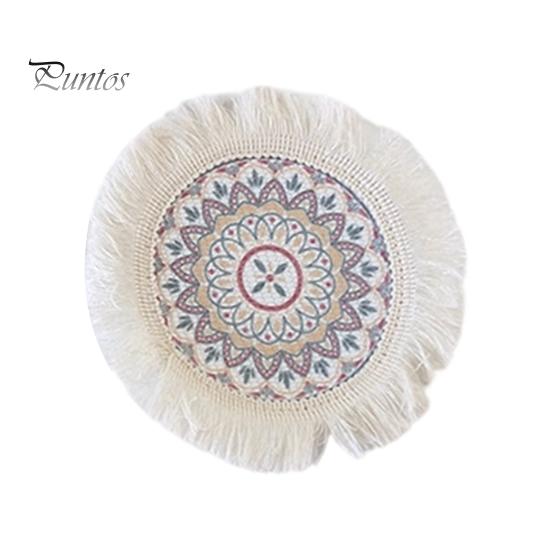 Descanso de Panela Antiderrapante para Cozinha, Jogo Americano Tecido de Algodão Estilo Boho, Jogo Americano de Mesa com Franjas de Borla para Pratos de Jantar, Jogo Americano Lavável a Quente, Suporte de Panela Resistente para Pratos Quentes,
