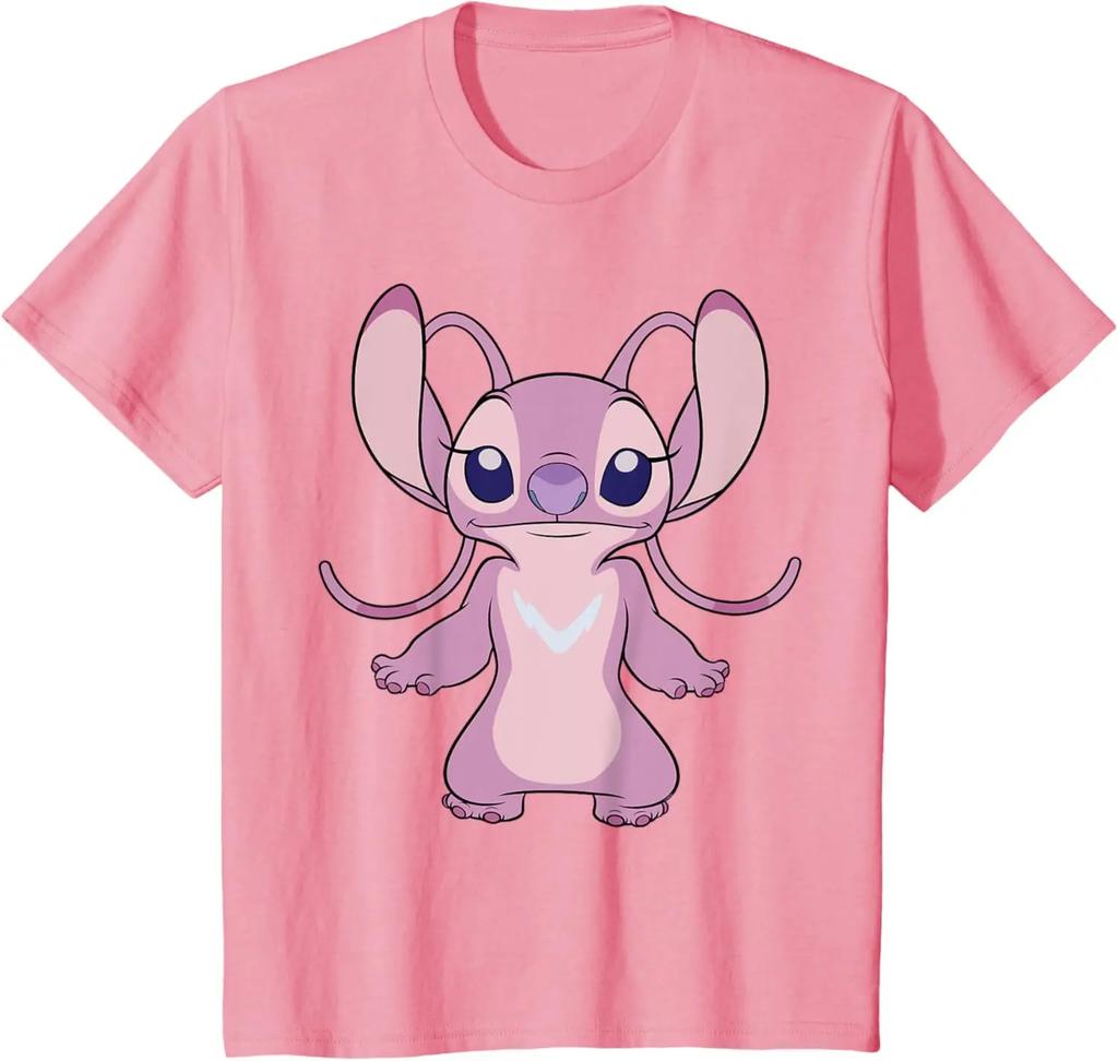 Hot Fashion Lilo & Stitch Angel Front and Back 2-Sided T-Shirt S-4XL Four Seasons Unisex