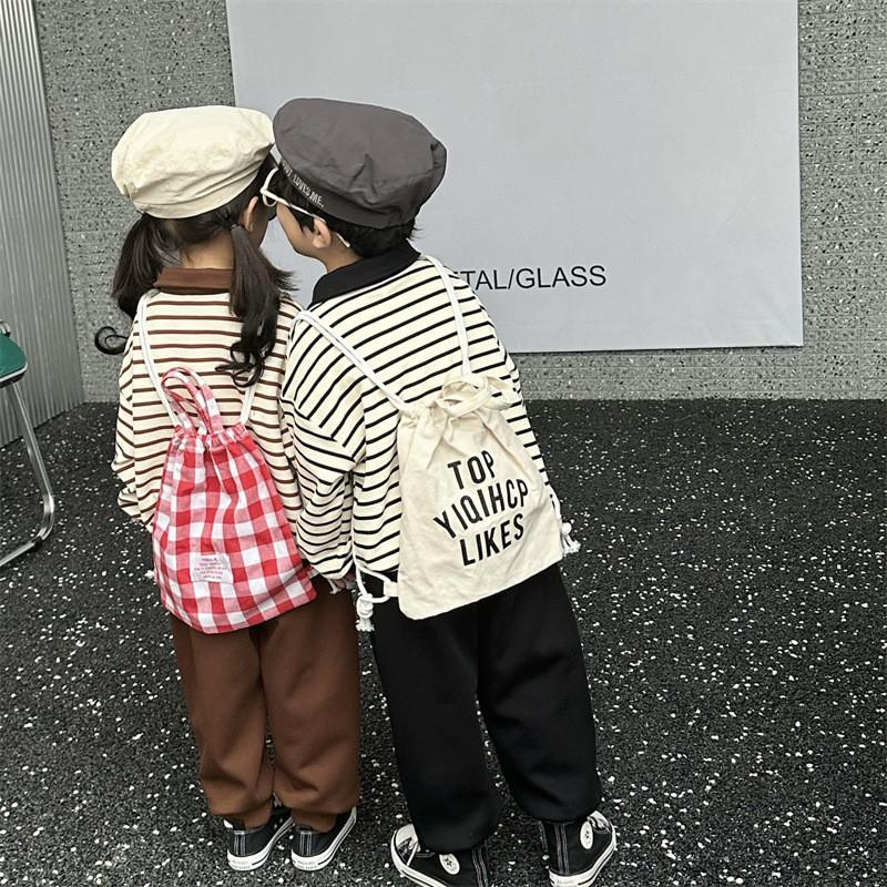 Stylish Korean Inspired Mini Backpack For Kids With Lightweight Canvas Material And Checkered Design For School And Outings