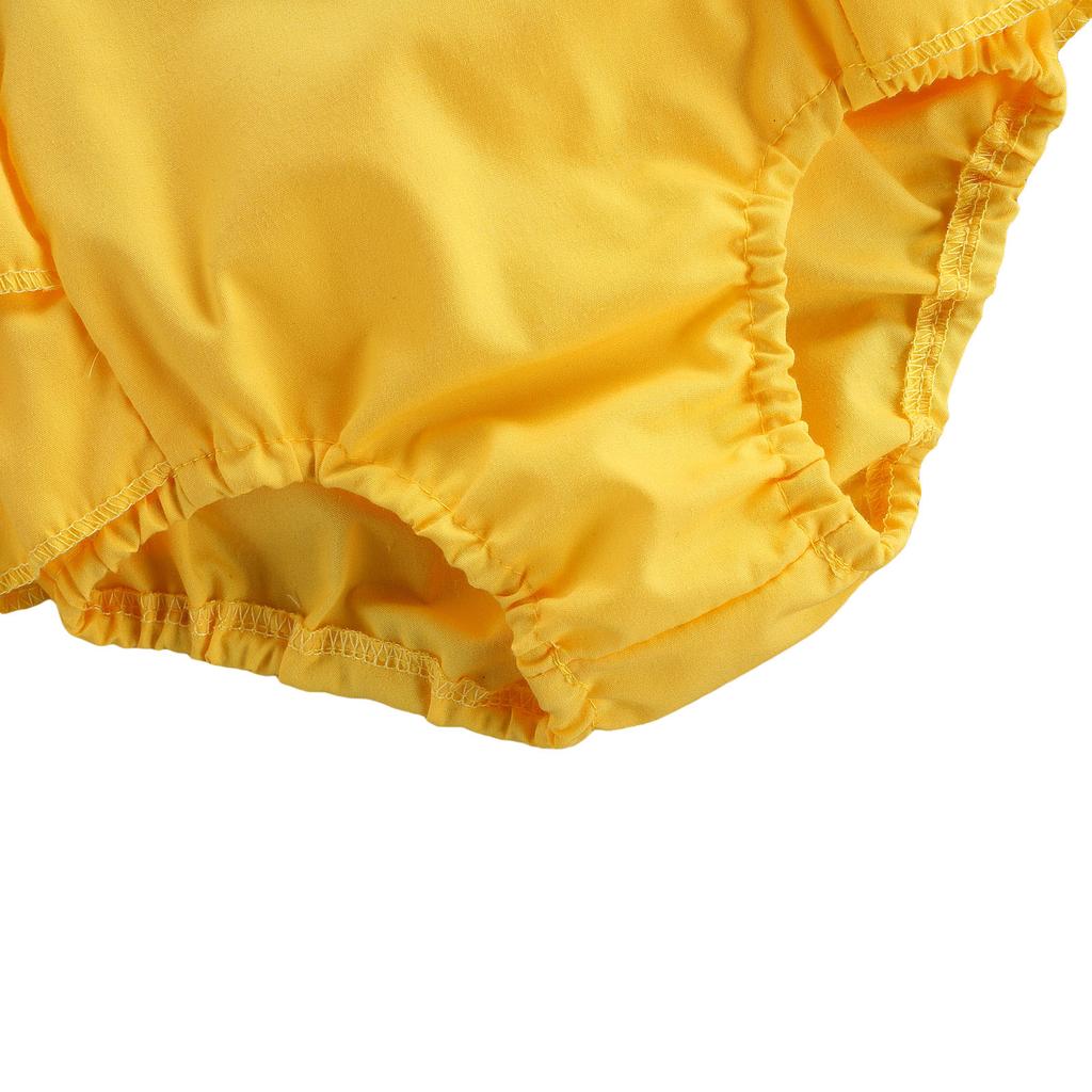 Kinder-Bodysuit mit Stirnband, Sonnenblumen-Print, quadratischer Kragen, Schlitzärmel, ausgehöhlter Strampler + Haarband, 0–24 Monate