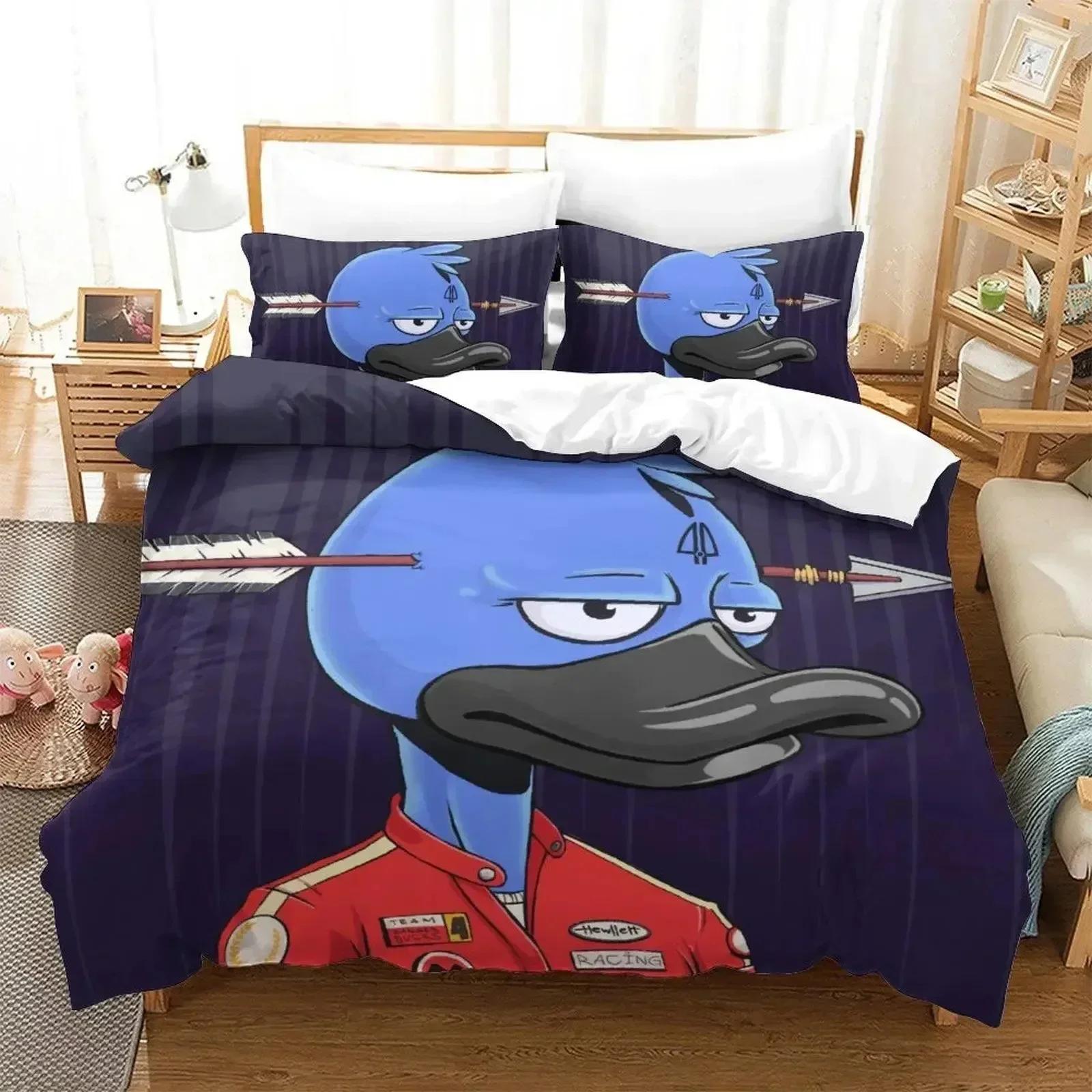 

Comforter 3D Cartoon Quackity Duck Bedding Set Bed Set Comforter King Queen Size Boys Adult Bedding Set Comforter (quilt)-EU Single(135*200cm)3pcs