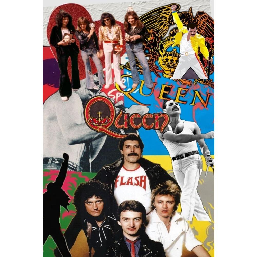 Metal Queen Band Wall Decor, Handmade 3D Tin Art for Living Room Bedroom Music Studio