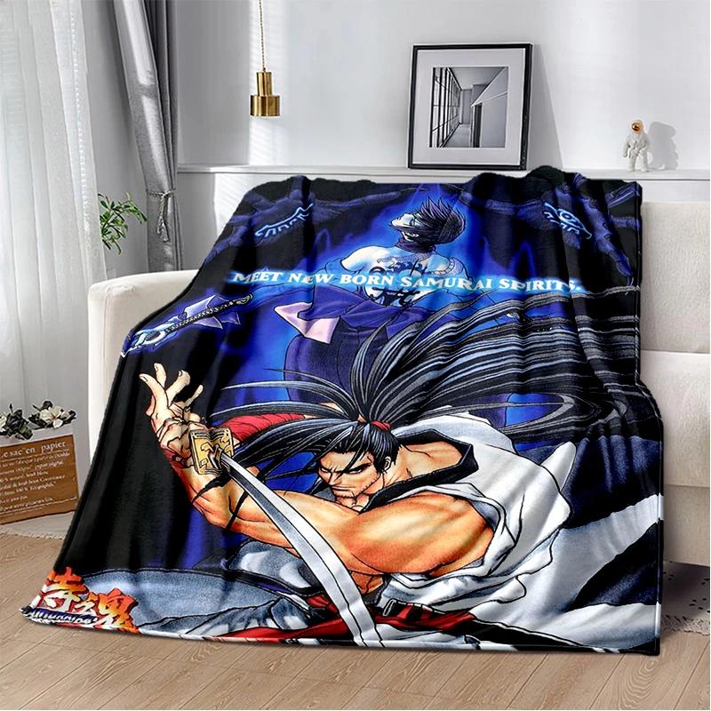 2026 New Style Retro Game Samurai Spirits Shodown Haohmaru Cartoon Blanket,Soft Throw Blanket for Home Bedroom Bed Sofa Kid Gift