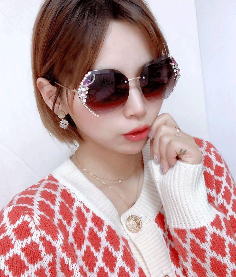 2025 Women's UV Protection Rhinestone Crystal Sunglasses - Korean Style Trend