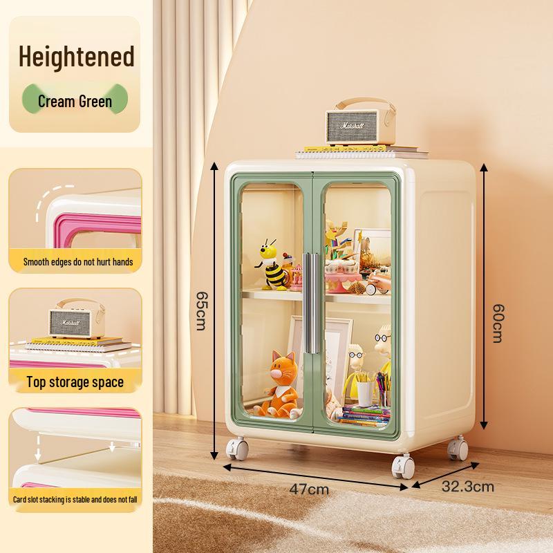 Movable Storage Cabinet for Living Room & Bedroom - Accommodates Toys, Snacks, Clothes