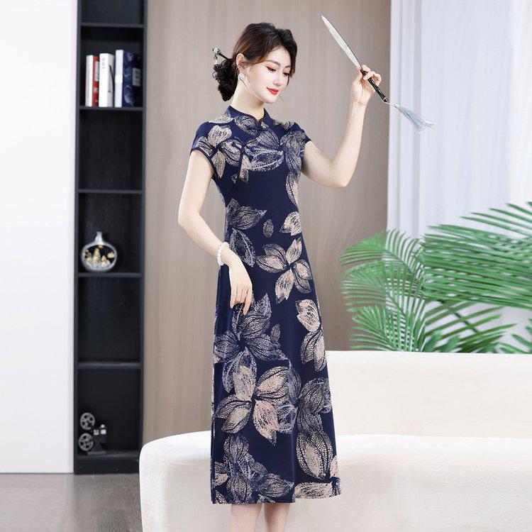 2026 Summer Elegant Slim-fit Mid-length Qipao Dress for Women