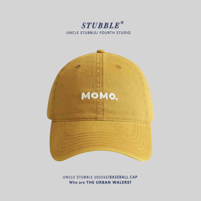 Unisex All-Season Cotton Baseball Cap With Simple Letter Embroidery Sun-Shading Duckbill Korean Soft Top Hat For Men And Women