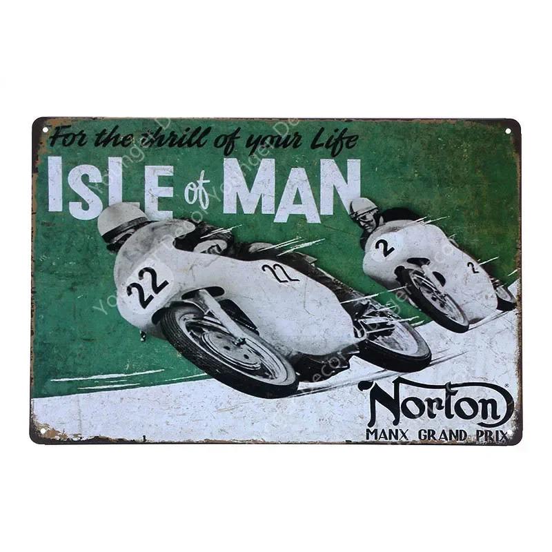 Retro BSA Motorcycles Metal Plate Norton Indian Tin Signs Vintage Metal Poster Garage Decor Club Pub Bar Wall Decoration YJ175