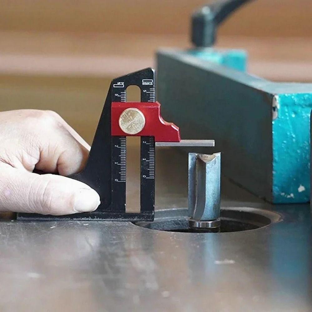 Precision Woodworking Depth Measuring Ruler Dual Scales Router Table Height Gauge DIY Hand Tool