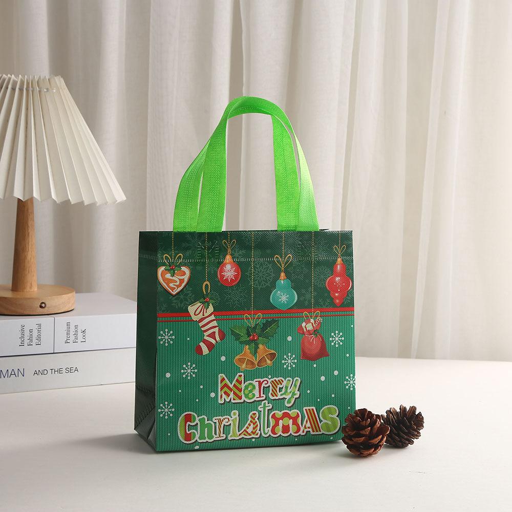 StoBag, Christmas, Santa, New Year's Shopping Tote Bags, For Packing Candy Goodies, Eco-Friendly Non Woven, Celebrating Xmas