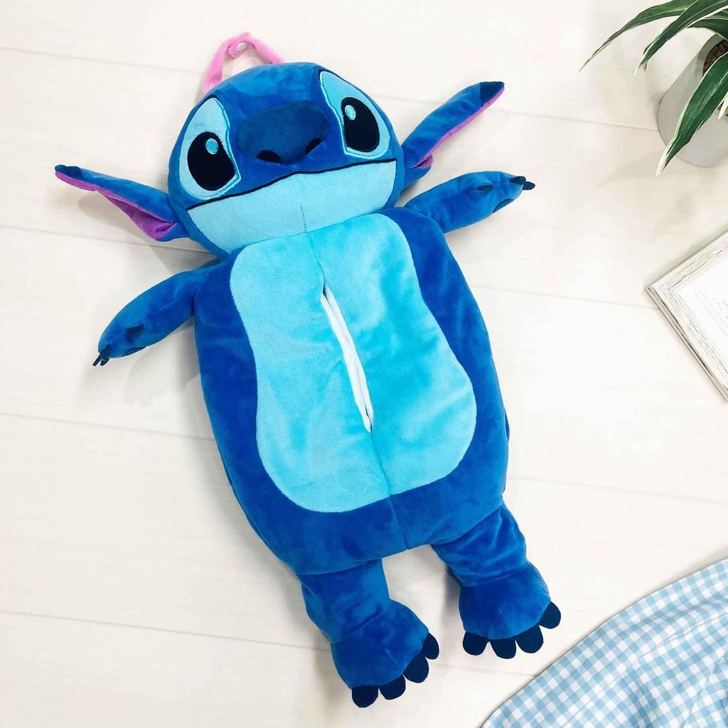 MORIPiLO Disney Závěsný box na kapesníky Box na kapesníky Měkký a roztomilý Plyšový papírový box do auta Disney Morishita Polštář (Kryt Stitch na zeď) Cca. 40cm, Hladký,