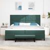 Box Spring Bed with Headboard Dark Green 200 x 200 cm Velvet