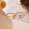 Cazador Adjustable Beads Twisted Rope Thin Rings for Women Stainless Steel Kpop Jewelry Gold Plated Open Finger Rings 2026 Trend