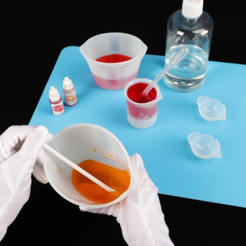500ml and 250ml Silicone Measuring Cups Resin Mixing Cups for Acrylic Paint Pouring Reusable Craft Measuring Cups