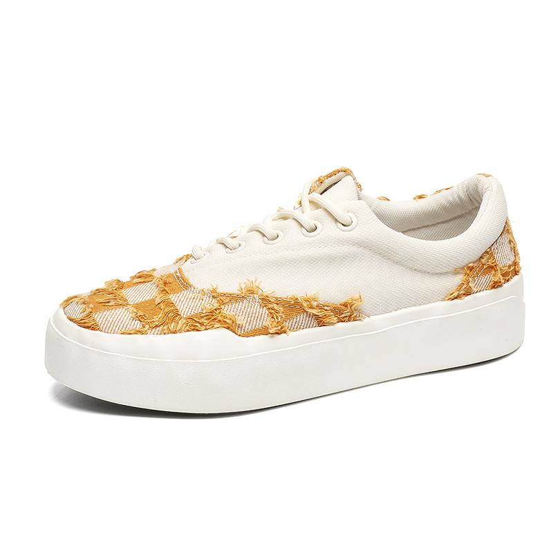 Fashion Men's and Women's Fashion Trendy Canvas Skateboarding Shoes Comfortable Thick Bottom Casual Vulcanized Ragged Retro Thick Sole