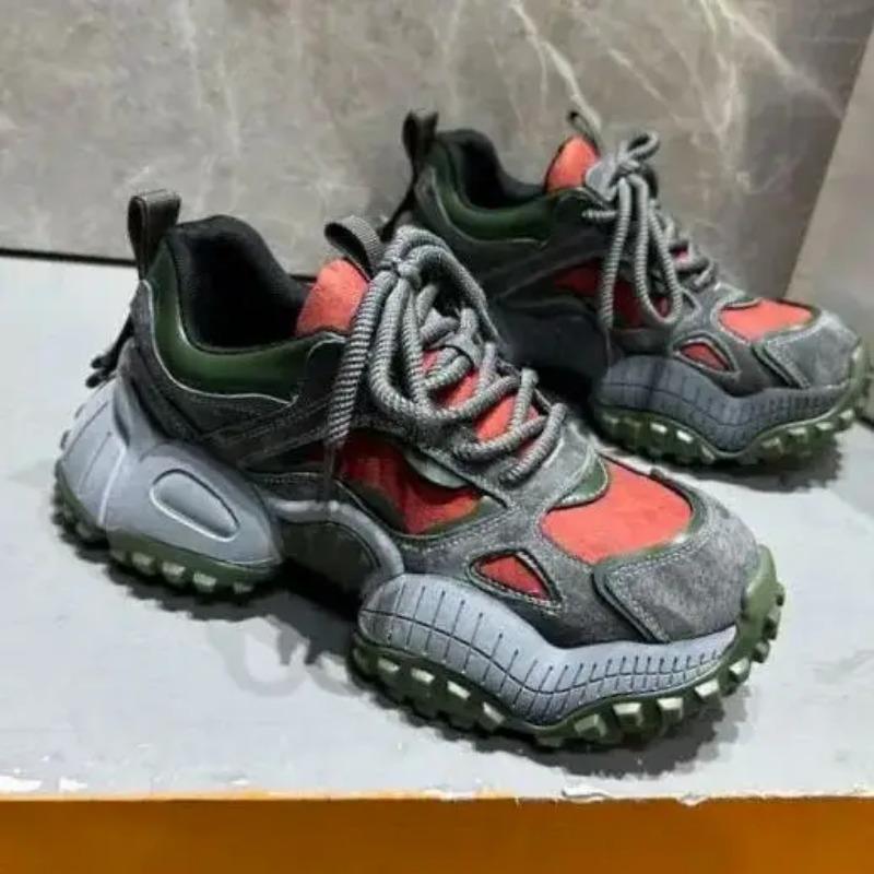 Módní robustní tenisky pánské designové horolezecké boty módní ležérní kožené látkové prodyšné s platformou zvyšující výšku sportovní boty