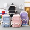 Large Capacity Backpack Student Lightweight Schoolbag Color Contrast Backpack