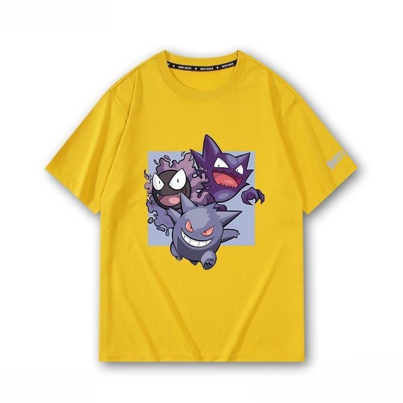Pokémon Gengar Printing Tee 100 Cotton Tshirt Mens 2026 Summer Fashion Oversize Street Casual Y2K Tops Streetwear Clothing