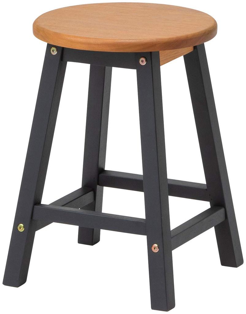 Takasho Mariewood Stool Noir, Natural Eucalyptus Wood, MWF, Flower Stand, Garden Chair, Garden Table, Durable Eucalyptus Wood, MWF-26CCG