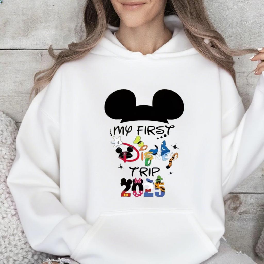 Disney Family Wear 2025 Holiday Commemorative Multi-color Available for Autumn and Winter Casual Loose Hoodie Girls Long-sleeved
