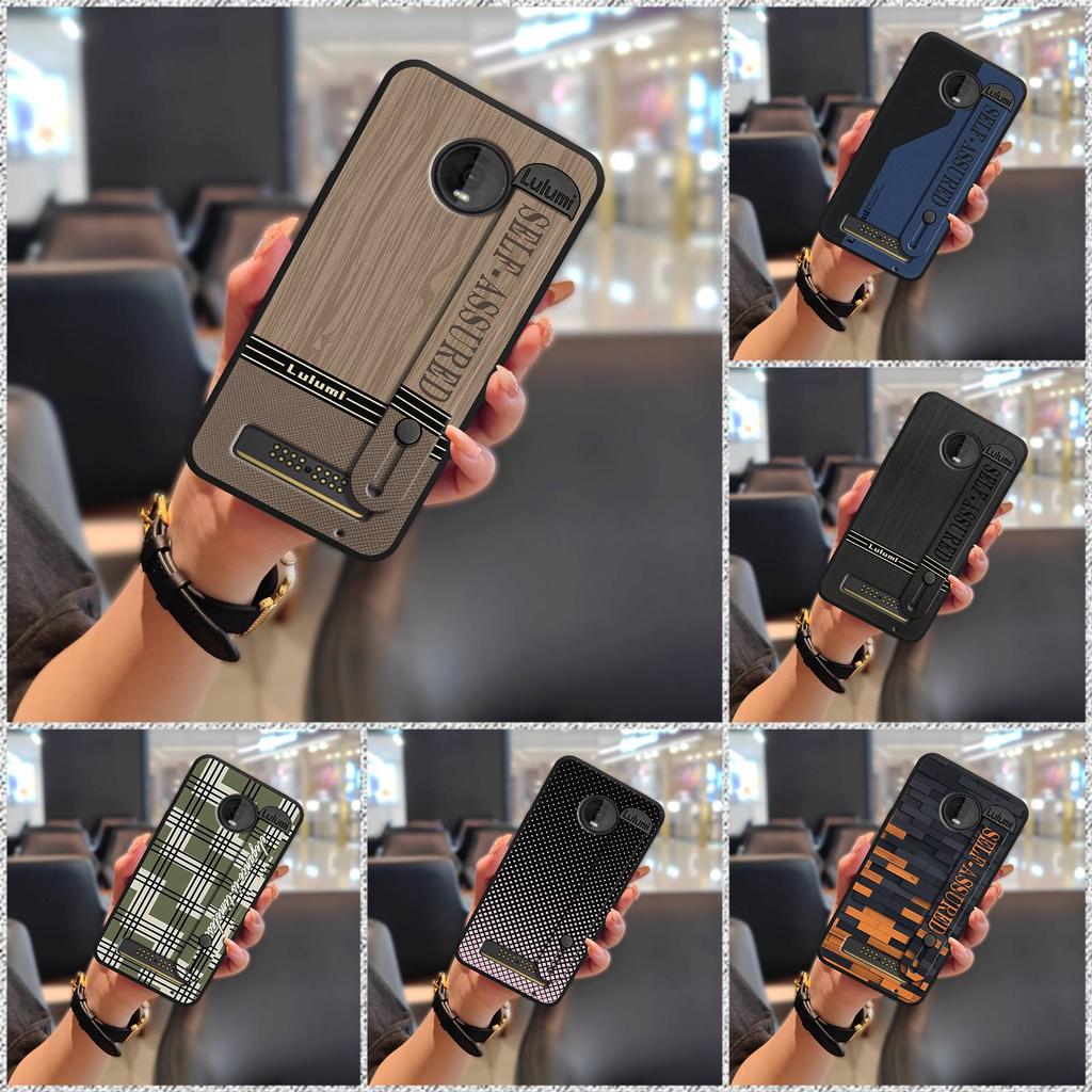Simple Wrist Strap Phone Case For MOTO Z4 Play Fashion Design Back Cover Plain Color Personality Dirt-resistant Commerce