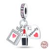 Copper Red Color Collection Heart Shape Charm Bead Charms Bead Charms Suitcase Pendant Compatible With Authentic Bracelets Lucky Jewellery Gifts