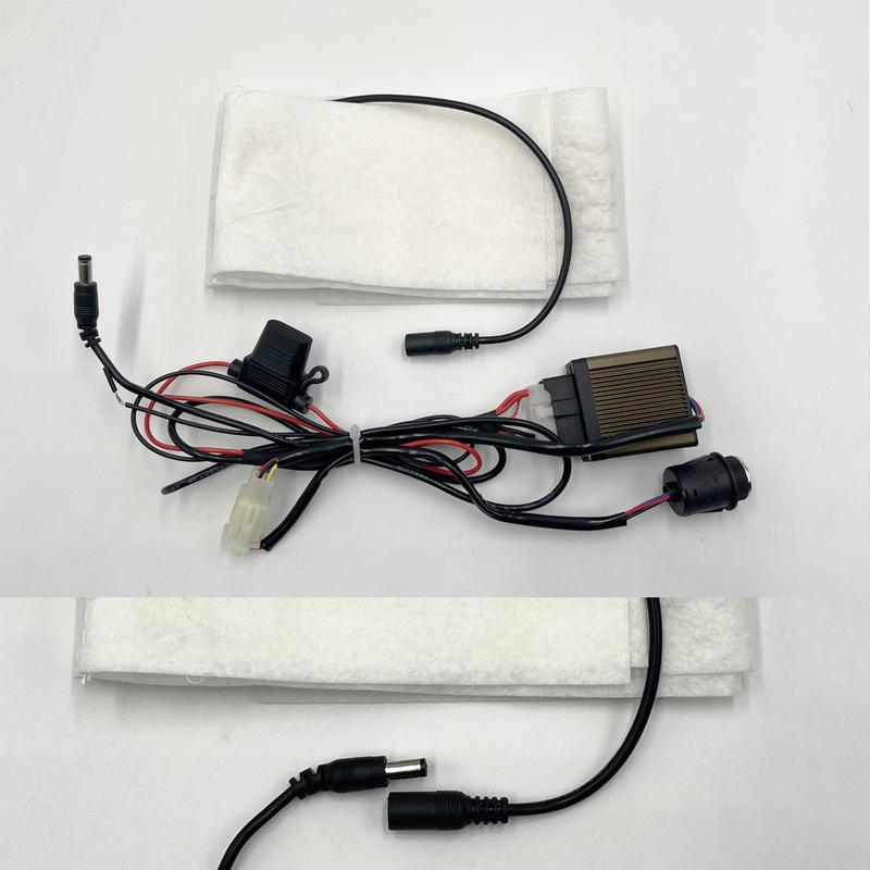 Dahili Araba Direksiyon Isıtma Kiti Evrensel 12V Karbon Fiber Isı Pedleri Bağımsız Anahtar Kontrol Sistemi Kablo Demeti ile