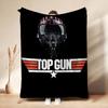 Top Gun Fighter Pilot Helmet Pattern Theme Flannel Blanket Cozy Warm Fleece Blanket For Living Room Air Conditioner Room Party Decor Great Holiday Gif