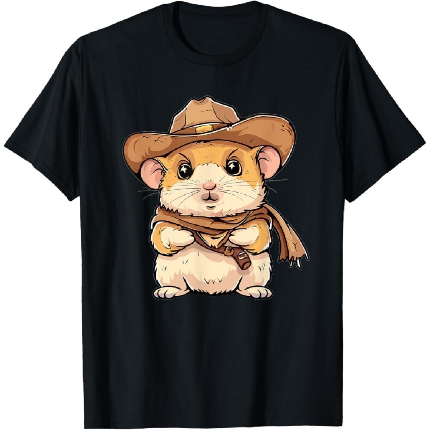 Милая футболка с ковбоем-хомяком S