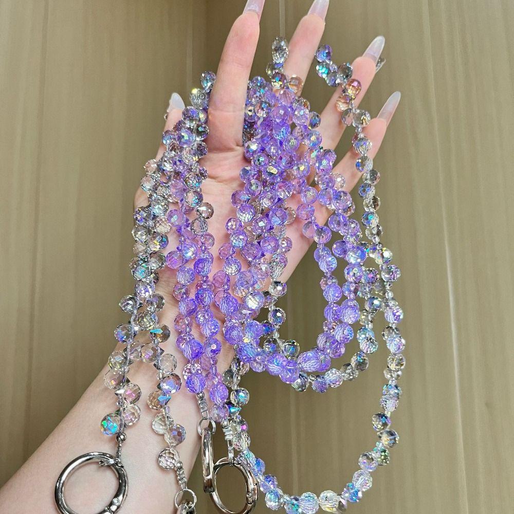 

Water Droplet Beads Mobile Phone Lanyard Crystal Bead Phone Neck Straps Lanyard Patch серый