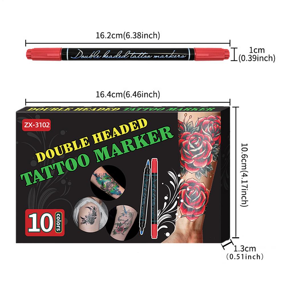 Body Art Markers for Skin 10 Color Double Tip Temporary Skin Markers Washable Art Supplies for Drawing Daily Men Women Teens