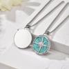 Stylish Natural Stone Necklace for Men,Eight-pointed Star Round Pendant Necklace,Cool Punk Birthday Father Gifts