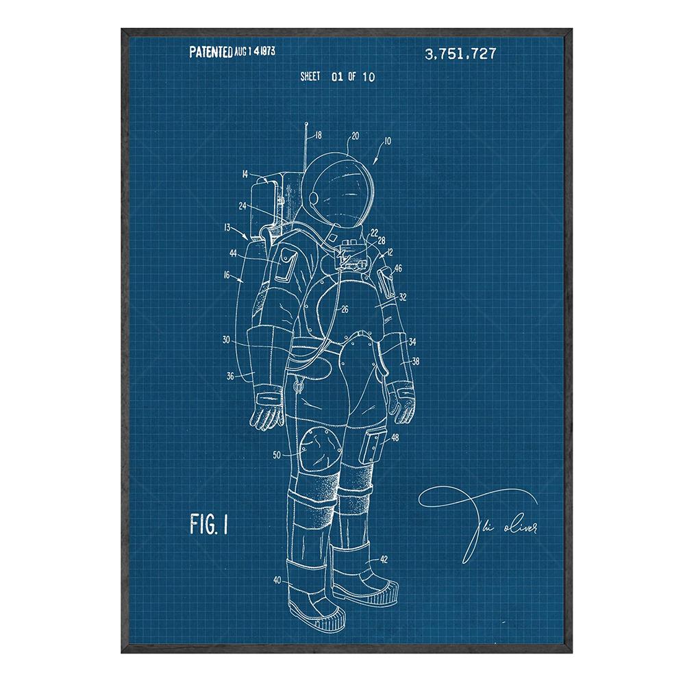 Saturn V Apollo Rakete NASA Weltraumforschung Patent Diagramm Blaupause Büro Poster Wand Kunst Leinwand Druck für Home Office Deco