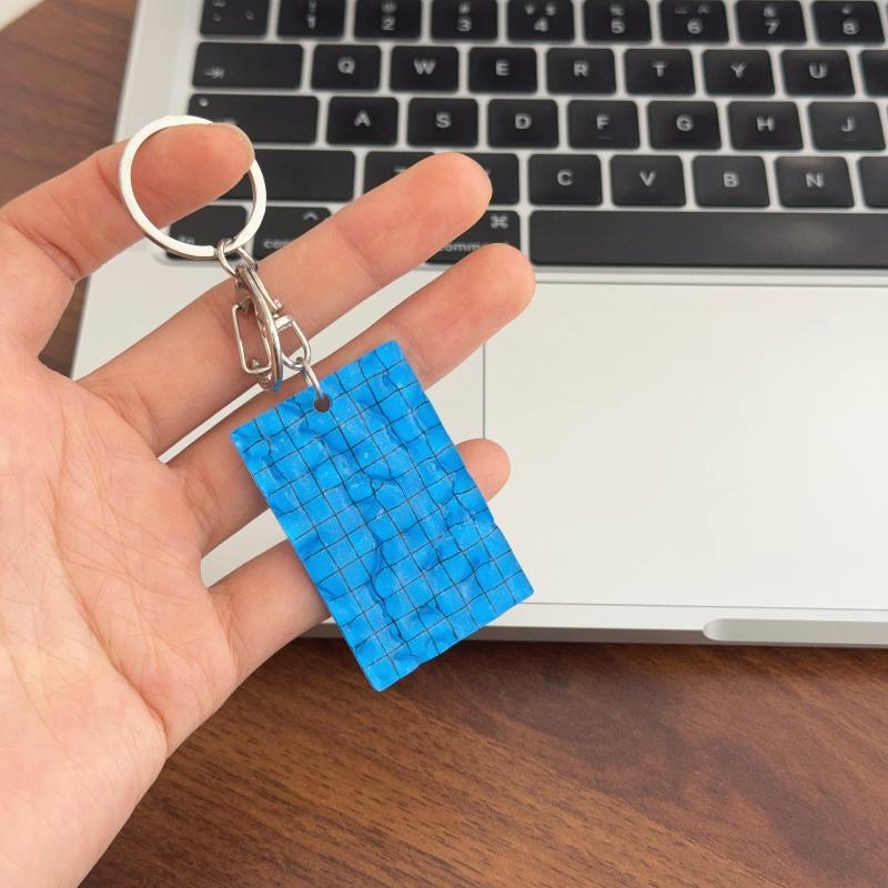 Swimming Keychain Pool Keychain Car Key Ring Pendant Car Key Chain Blue Yellow Hanging Ornament Teenage
