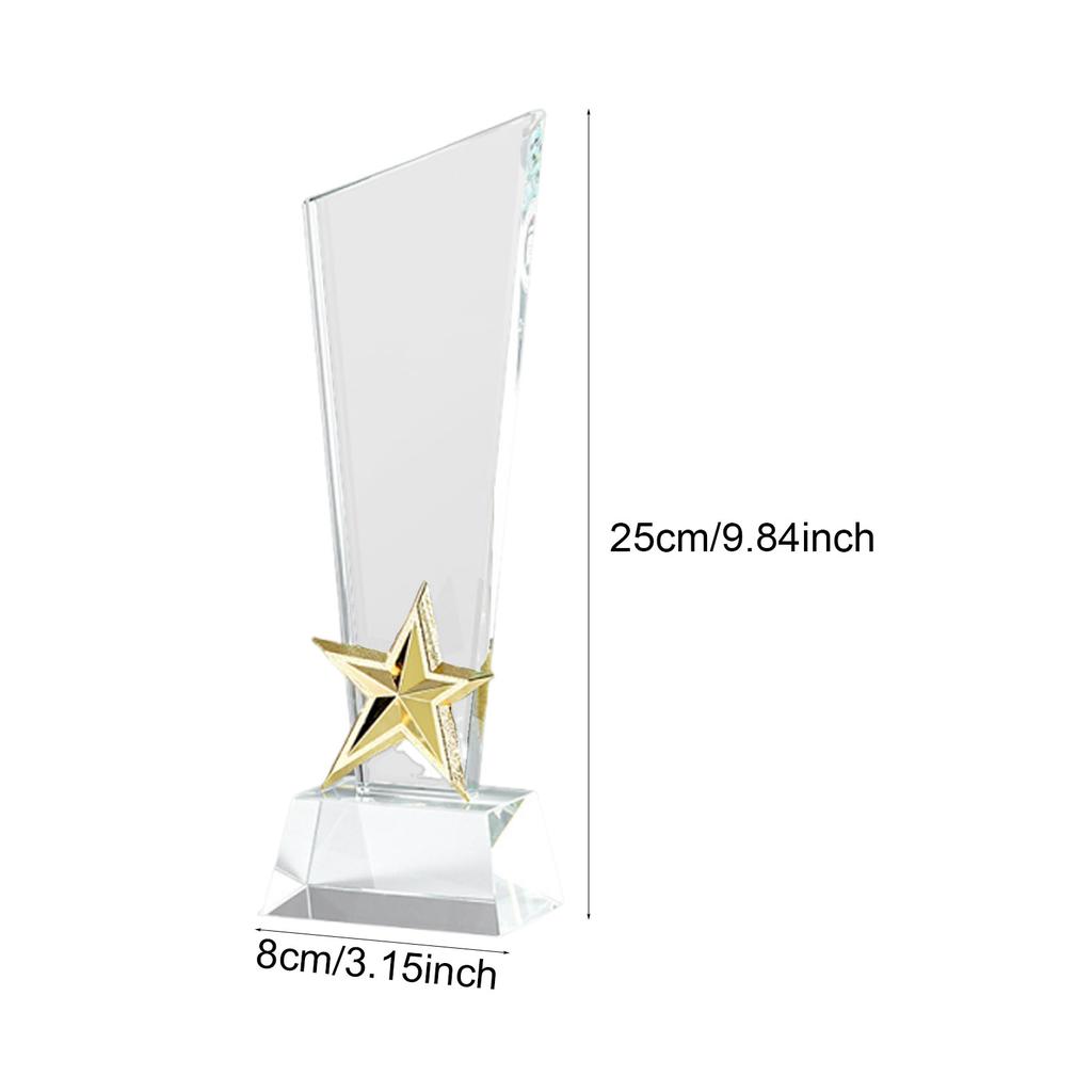Customized Glass Award Trophy Commemorative Honor Sandblasting Carving for Office Home Decor Annual Ceremony Corporate Events