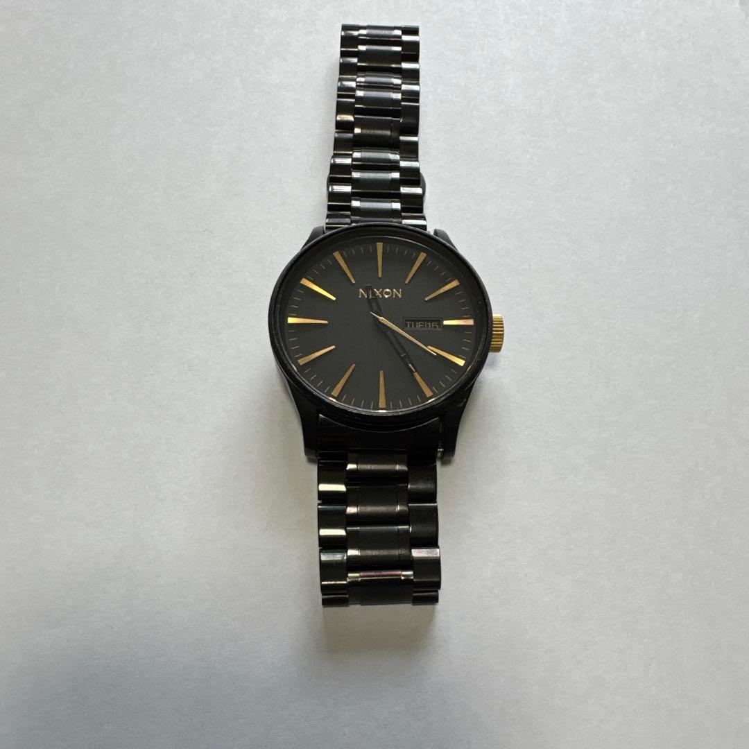 Used NIXON THE SENTRY watch black