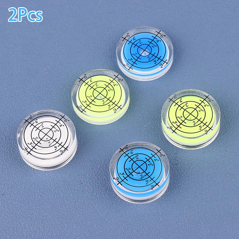 2 Stück 32 mm Libelle Oberflächen-Gradmarkierungs-Wasserwaage Rundes Messgerät Acryl für Bau Handwerkzeuge Teile