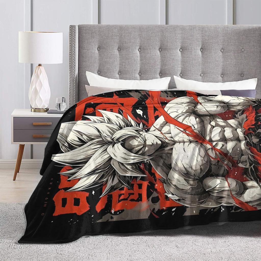 DBZ Blankets Coral Fleece Plush Summer Air Conditioning Super Saiyan Portable Soft Throw Blanket for Bed Car Bedspreads