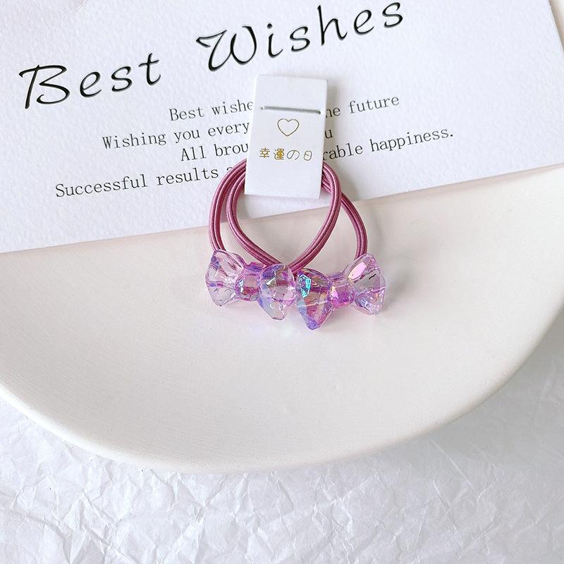 2 יחידות להקות שיער אלסטיות לתינוקות בנות צבע סוכריות טבעת שיער חבל שיער ילדים כיסוי ראש ילדים פעוט אביזרים