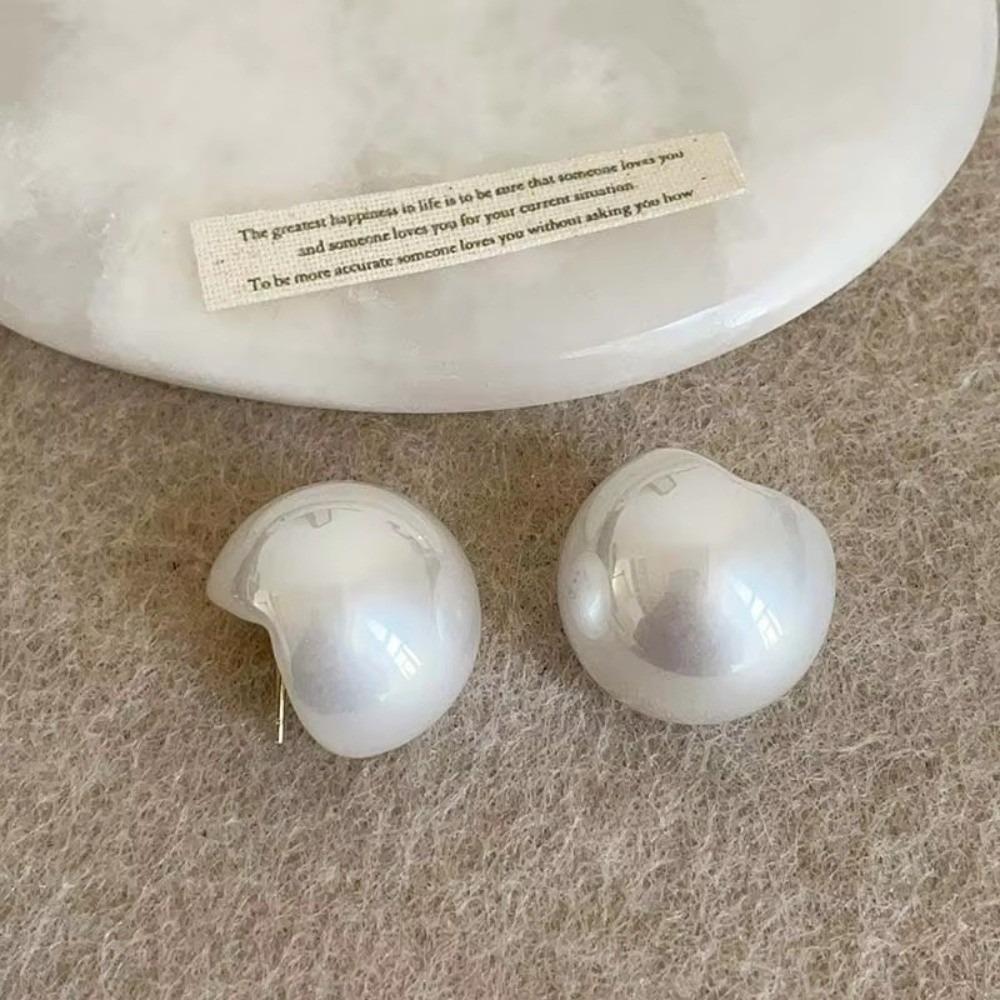Imitation Pearl Temperament Earings Half Circle Bridal Wedding Jewelry  For Women Girls