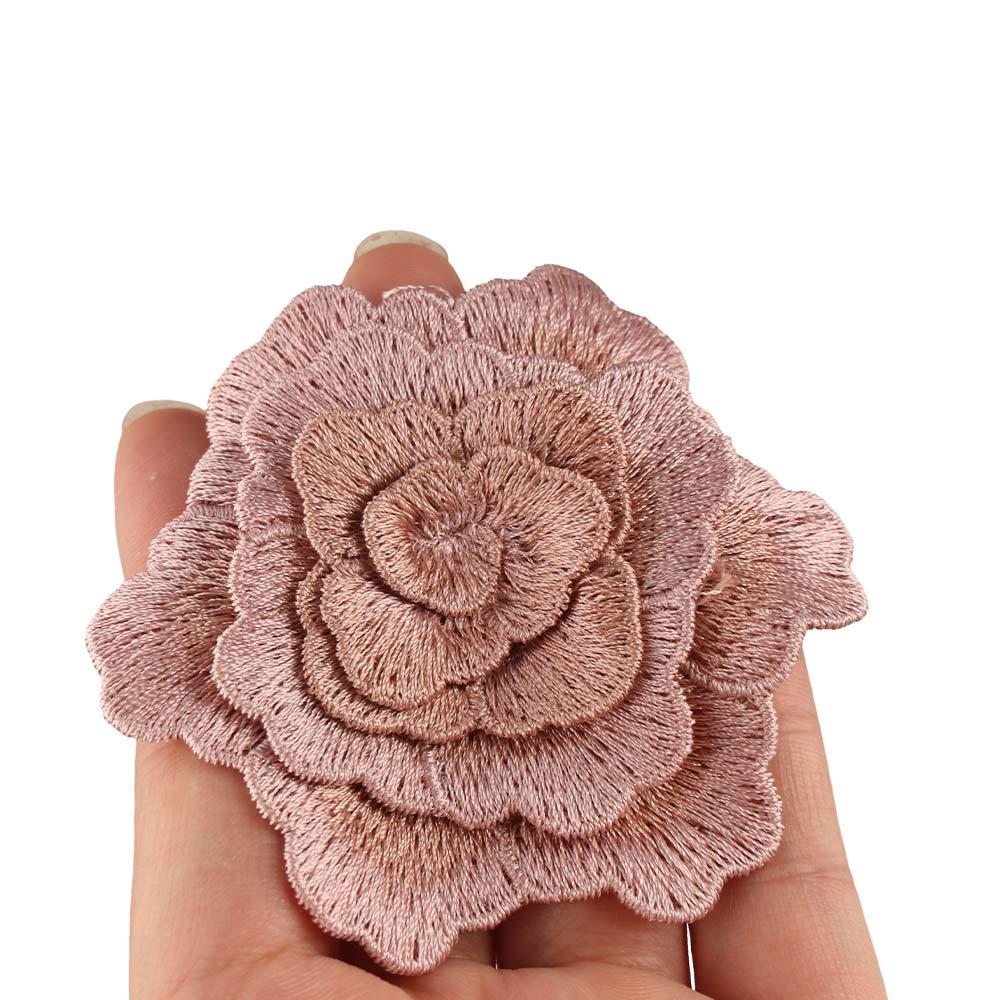 3PCS Handmade 3D Flowers Embroidered Appliques Exquisite Clothing Patch Clothing Appliques  Sewing